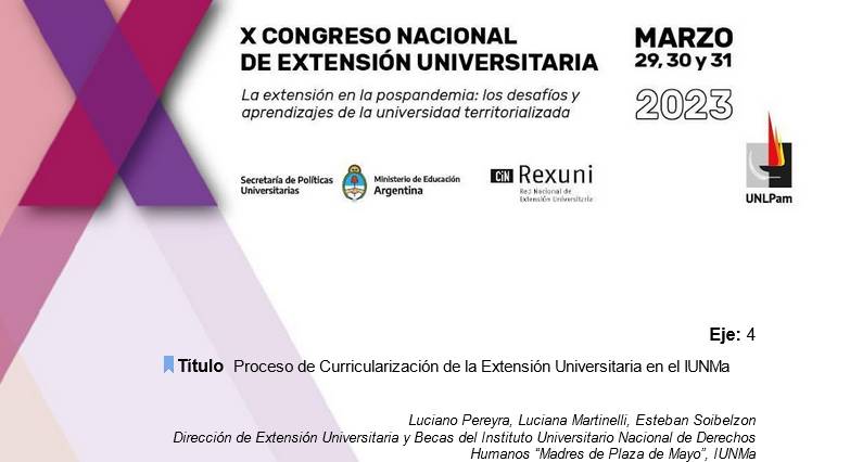 X Congreso de Extensión Universitaria en la Universidad Nacional de La Pampa
